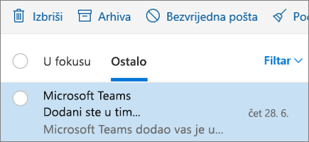 Arhiviranje poruka u programu Outlook na webu
