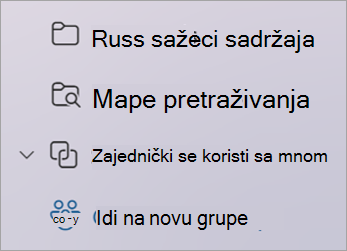 Na popisu mapa odaberite Idi na grupe ili Idi na grupe