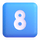 Emotikon tipke s brojem osam na tipkovnici u aplikaciji Teams