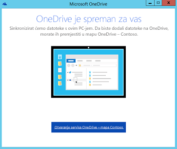 Snimka zaslona s čarobnjakom za postavljanje klijenta za sinkronizaciju na servisu OneDrive za tvrtke za sljedeću generaciju