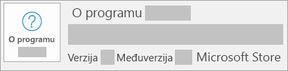 Snimka zaslona na kojoj se prikazuju verzija i međuverzija za instalaciju iz aplikacije Microsoft Store