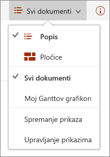 Izbornik Prikazi u pregledniku Microsoft Edge