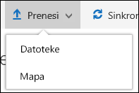 Office 365 Prijenos datoteka ili mape u biblioteku dokumenata