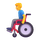 Emotikon muškarca u invalidskim kolicima na ručni pogon u aplikaciji Teams