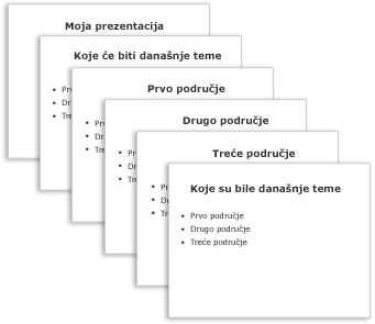 Jednostavna prezentacija sa šest slajdova