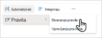 Stvorite pravilo za automatizaciju popisa u sustavu SharePoint.