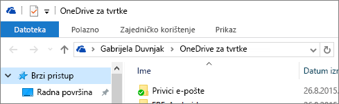 Stara klijentska aplikacija OneDrive za tvrtke za računala