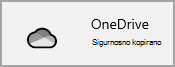 Ikona servisa OneDrive Windows 10 postavke, što potvrđuje da su sve mape u potpunosti sigurnosno kopirane.