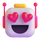 Emotikon robota s očima u obliku srca u aplikaciji Teams
