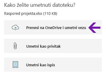 Mogućnosti umetanja datoteka u aplikaciji OneNote za Windows 10