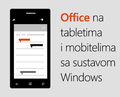 Kliknite da biste postavili aplikacije sustava Office za mobilne uređaje na uređaju sa sustavom Windows 10