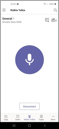 Glavni walkie talkie zaslon Android