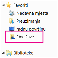 Ikona servisa OneDrive u eksploreru sustava Windows