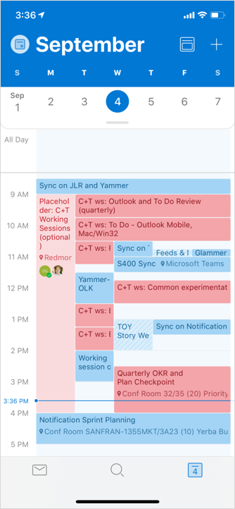 Prikaz grupnog kalendara u sustavu iOS