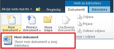 Dodavanje novog dokumenta u biblioteku dokumenata