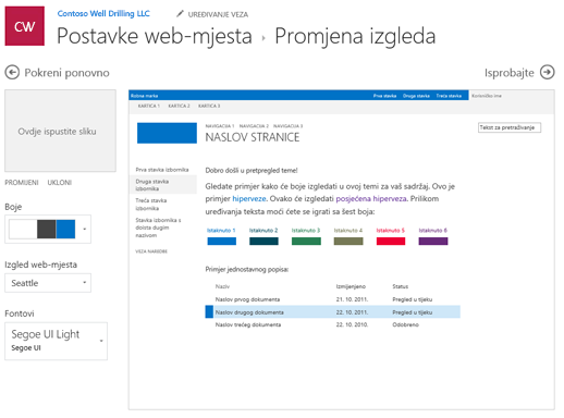 Uređivanje boja, fontova i rasporeda izgleda