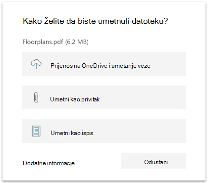 Umetanje mogućnost datoteka u OneNote za Windows 10