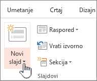 Gumb Novi slajd