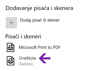 Izbornik za odabir mjesta bilježnice u aplikaciji OneNote za Windows 10