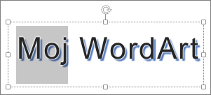 WordArt s djelomice odabranim tekstom