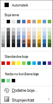 Dijaloški okvir boje u sustavu Office 365