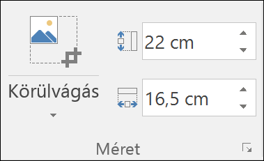 Képernyőkép a magasság és szélesség beállításáról