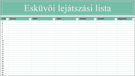 Conceptual image of a music playlist spreadsheet