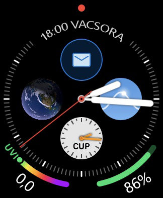 Az Apple Watch Outlook-információkat megjelenítő óralapja