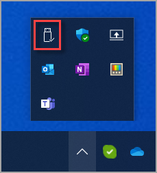 A Hardver biztonságos eltávolítása ikon megkeresése Windows 11-ben.