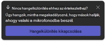 Hangelkülönítési értesítés a Microsoft Teamsben