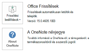 A OneNote Kattintásra parancs képernyőképe 