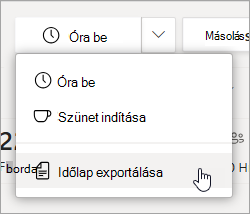 A Shiftsben az Időlap exportálása lehetőséggel exportálhatja a csapat munkaidő-jelentését.