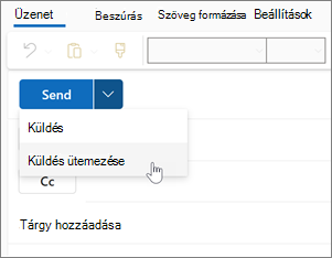 A Küldés ütemezése funkció használata az új Windows Outlookban