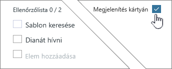 Kattintson a Megjelenítés kártyán elemre az ellenőrzőlista megjelenítéséhez