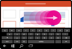 Windows Mobile PowerPoint-kézmozdulat – bekezdés kijelölése