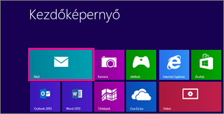 A Windows 8 Start képernyője a Posta csempével