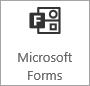 A Hozzáadás a laphoz gomb és a kiemelt Microsoft Forms kijelző.
