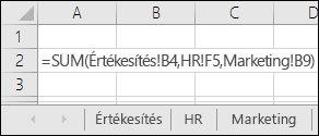 Többlapos Excel-képlet hivatkozása