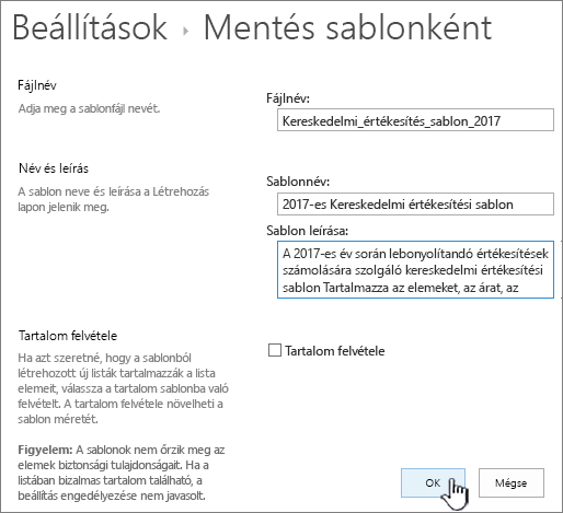 Mentés sablonlapként