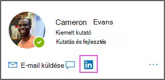 A LinkedIn ikonjának megjelenítése a profilkártyán
