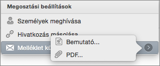 Mac PPT E-mail-beállítások megosztása