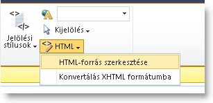 HTML-forrás szerkesztése parancs