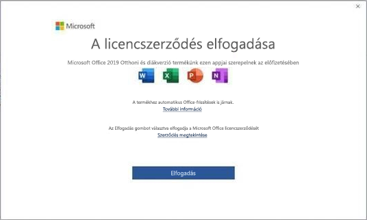 A Microsoft Office 2019 végfelhasználói licencszerződése.