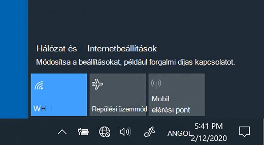 Hálózati beállítások a Windows 10