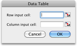 Data Table dialog box