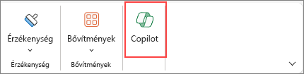 Copilot az Excelben ikon a menüszalagon.