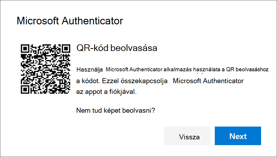 A QR-kód beolvasása a Authenticator alkalmazással