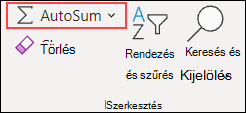 Excel webes AutoSzum funkcióhoz