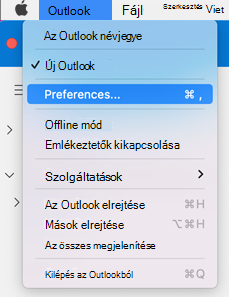 Mac Outlook-beállítások