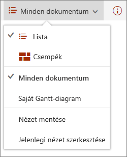 A Microsoft Edge Nézetek menüje